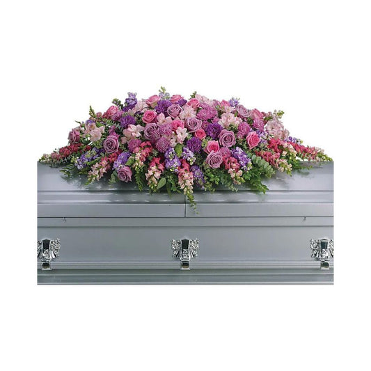 Lavender Tribute Casket Spray